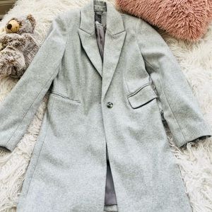 Primark Light Grey Lapel Neck Coat Oversized